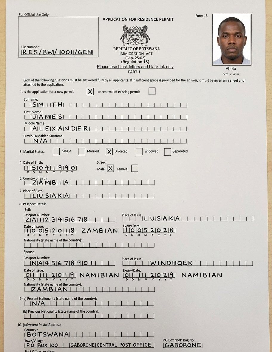 Botswana Residence Permit