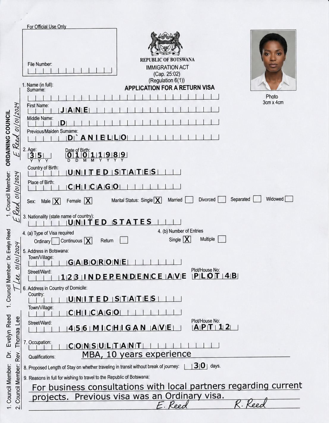 Botswana Return Visa