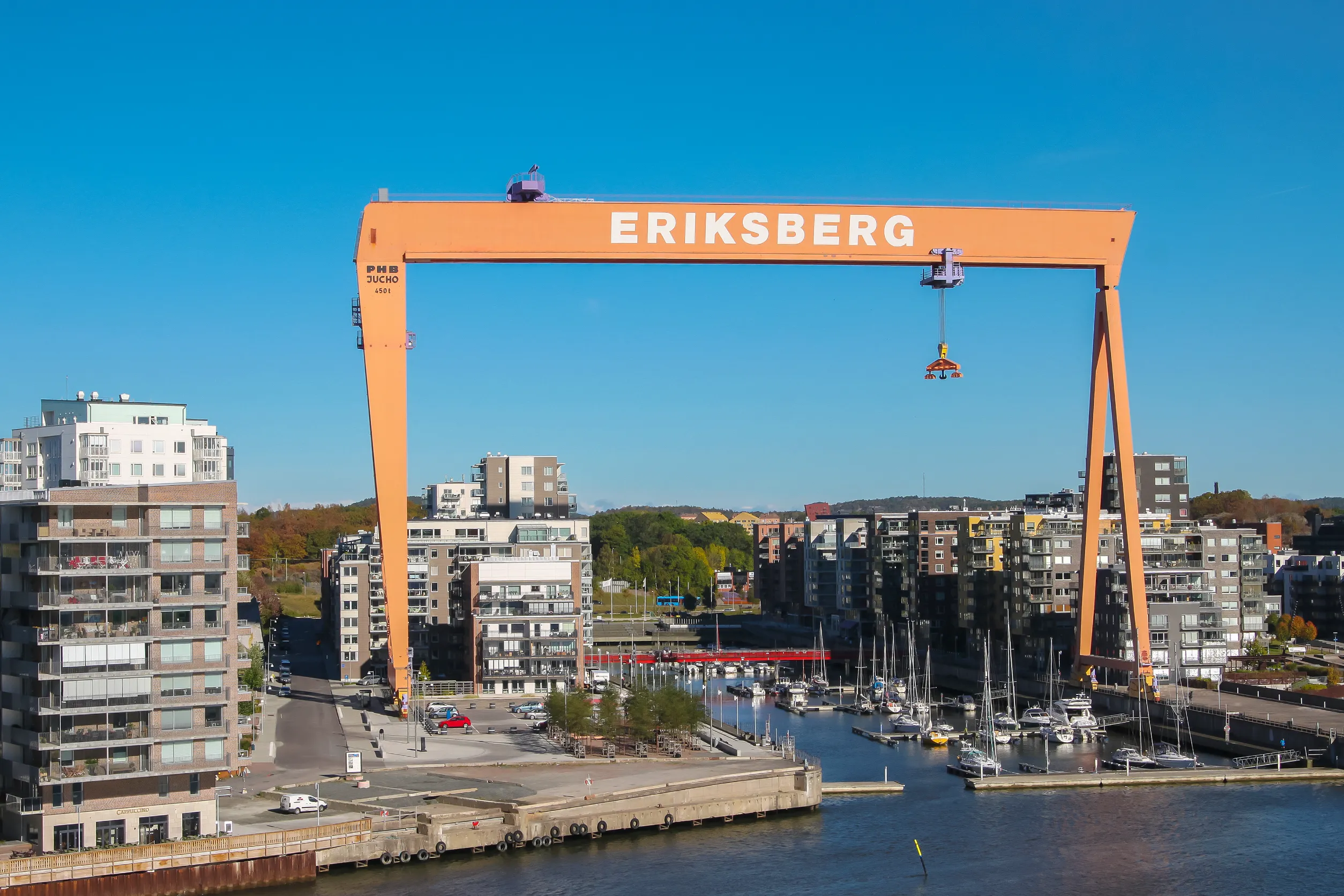 eriksberg crane from shipbuilding history in the area of hisingen
