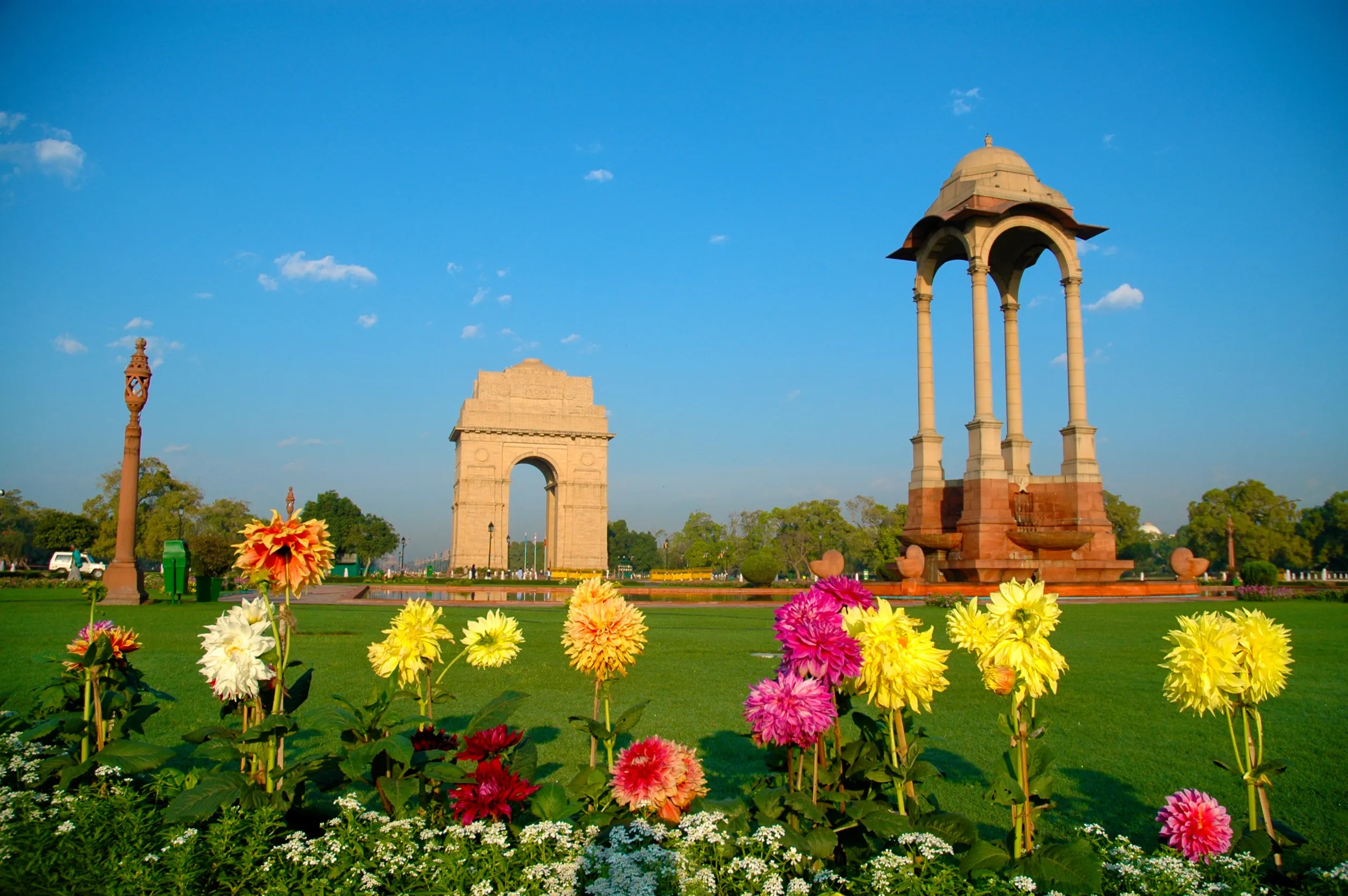 flowers in front of india gat