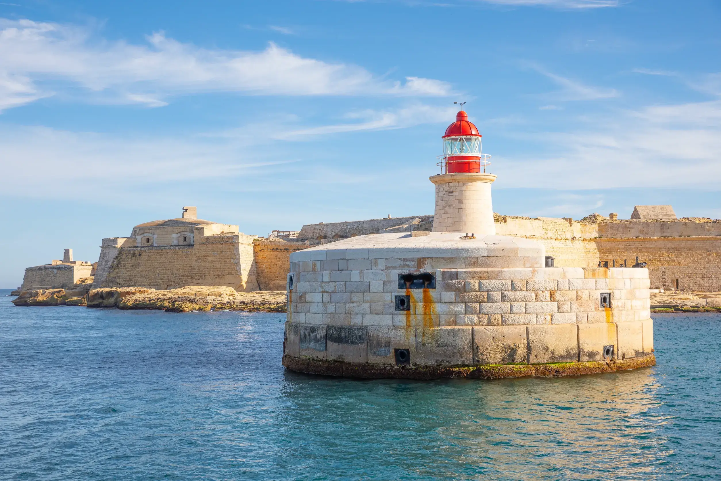 malta valletta the lighthouse of the ricasoli fort