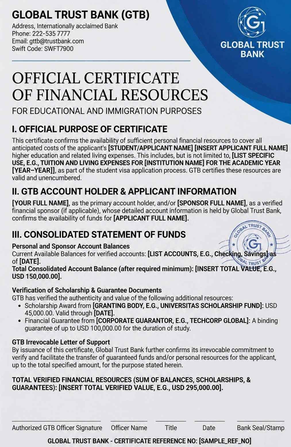 Sample Document Showcasing Source Of Funds