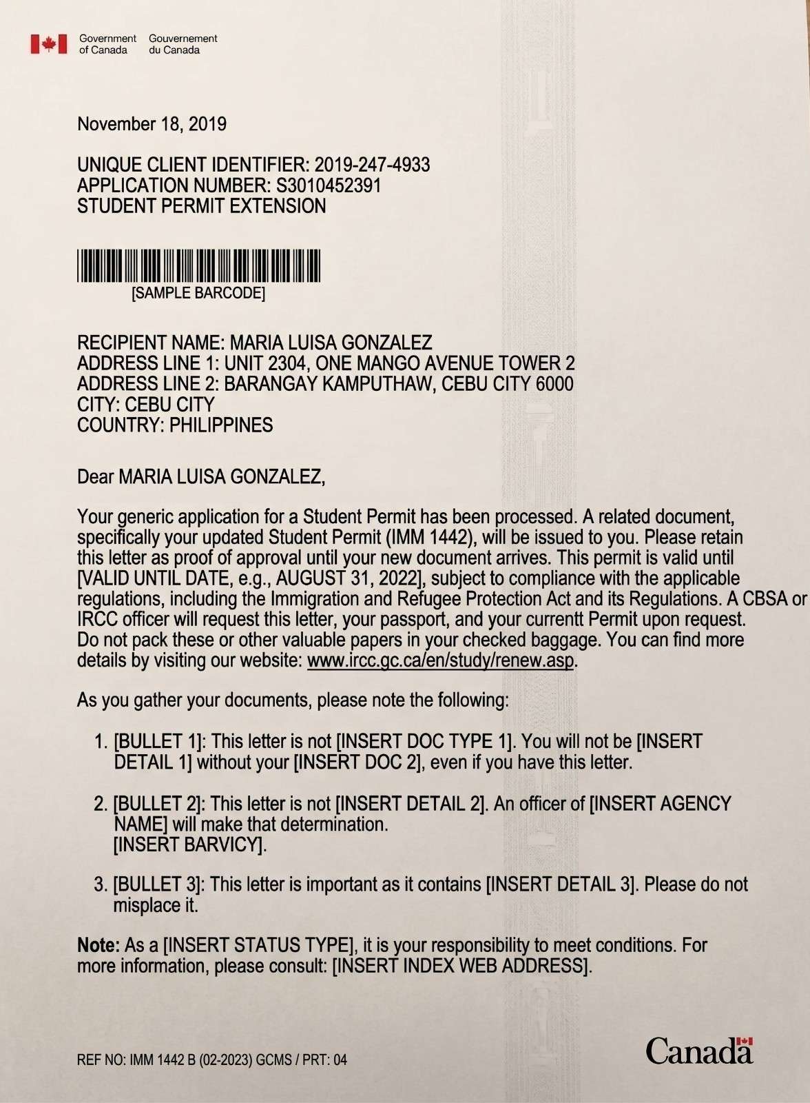 Sample Of A Study Permit Approval Letter