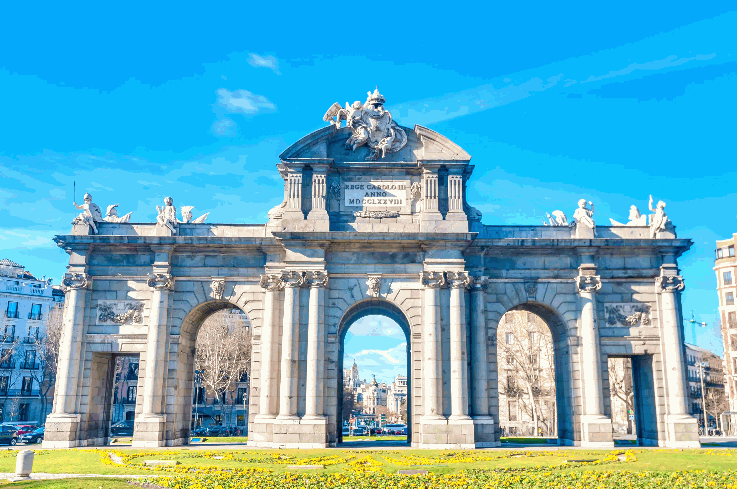 the alcala gate monument in seville spain