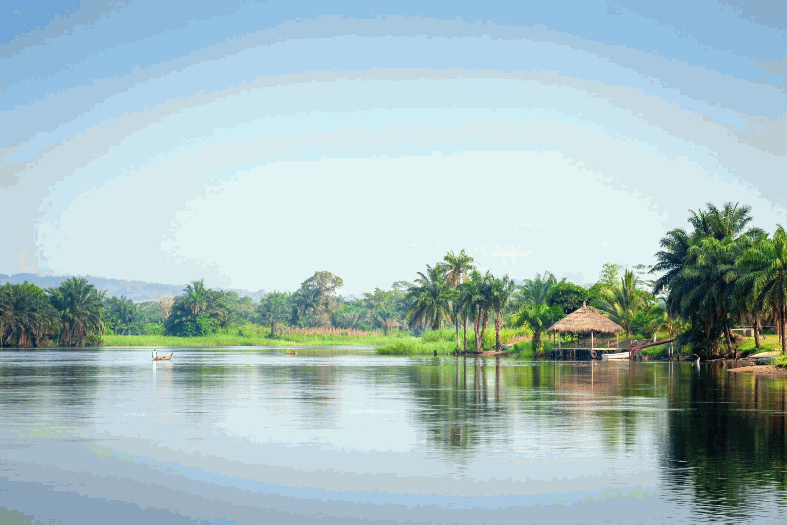 the famous tropical volta river in ghana west africa